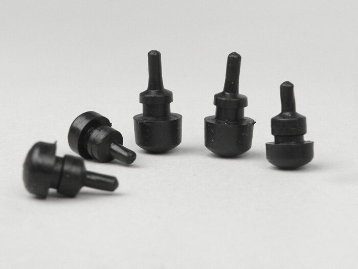 Set di tamponi in gomma con aletta laterale - Nupsi -VESPA- V50, V90, SS50, SS90, PV125, ET3 - aletta laterale grande