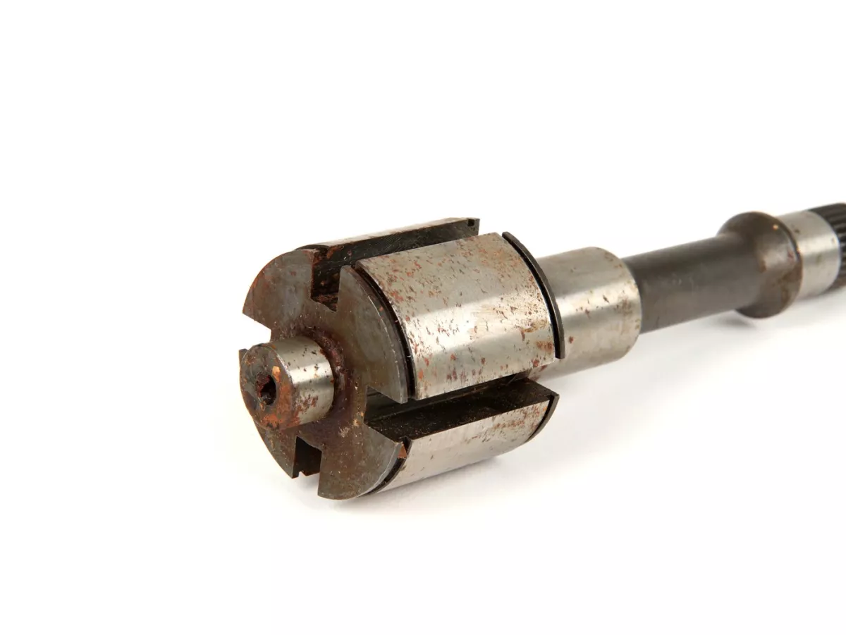 Hoofdas -PIAGGIO (NOS), M16- Vespa PK50-125 S/XL/XL2, V50 (V5A1T vanaf nr. 69444), V50 Special (V5B3T vanaf nr. 94315), V50 Elestart (V5B4T vanaf nr. 1514), PV125 (VMA2T vanaf nr. 150203), ET3 (VMB1T vanaf nr. 8161)