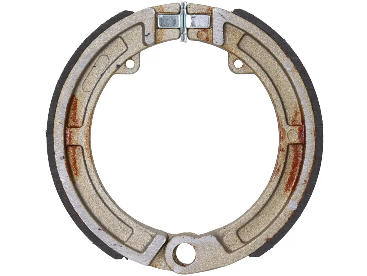 Brake shoes -VESPA Ø=125x17mm- 8 + 9 + 10 front, 1 anchor pin, Vespa Smallframe V50, V90, SS50, SS90, PV125, ET3, Wideframe V1T-V15T, V30T-V33T, VM, VN, VL, VB, VNA, VNB, VBA, VBB, Super
