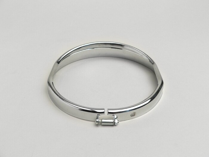 Cerclage de phare -QUALITÉ OEM Ø=115/120mm- Vespa SS50 (V5SS1T), 50SR (V5SS2T), SS90 (V9SS1T), 90 Racer (V9SS2T), PV125 (VMA1T, VMA2T), ET3 VMB1T), Super (VNC1T/VBC1T) - chromé