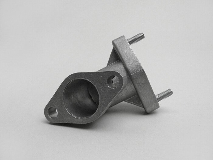 Collettore di scarico - QUALITA' OEM - per scarico standard - Vespa Smallframe V50, PK50/PK80 S, PK50/PK80 XL, PK50 XL2, PK50 HP, PK50 FL, PK 50 Automatic - Alluminio - Bullone di scarico M6/50mm, flangia cilindro Ø8mm/52mm