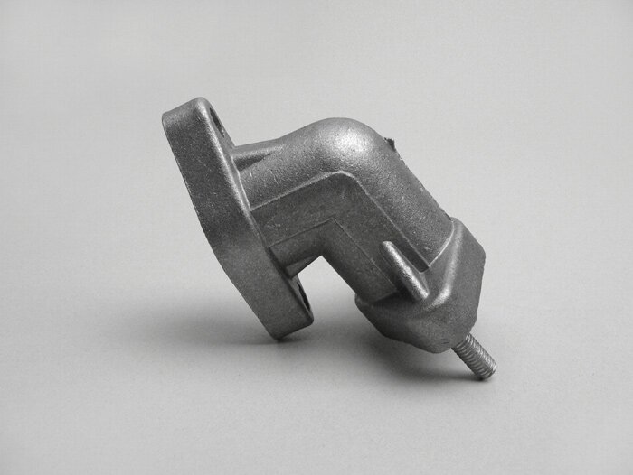 Collettore di scarico - QUALITA' OEM - per scarico standard - Vespa Smallframe V50, PK50/PK80 S, PK50/PK80 XL, PK50 XL2, PK50 HP, PK50 FL, PK 50 Automatic - Alluminio - Bullone di scarico M6/50mm, flangia cilindro Ø8mm/52mm