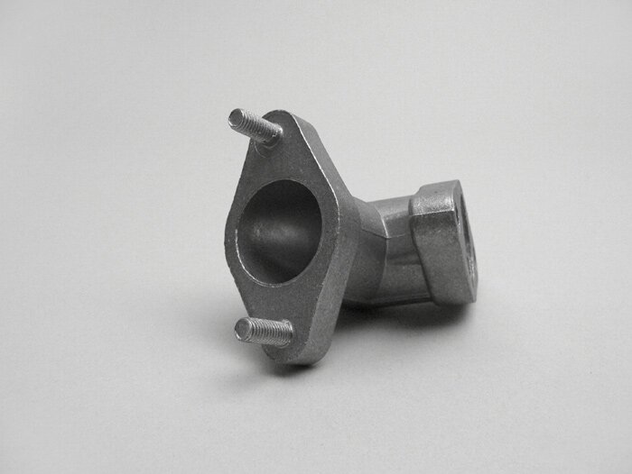 Collettore di scarico - QUALITA' OEM - per scarico standard - Vespa Smallframe V50, PK50/PK80 S, PK50/PK80 XL, PK50 XL2, PK50 HP, PK50 FL, PK 50 Automatic - Alluminio - Bullone di scarico M6/50mm, flangia cilindro Ø8mm/52mm