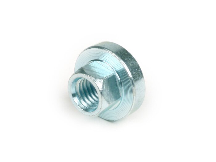 Ecrou volant d'allumage M10 x 1,50 collar Ø=24mm h=6mm -QUALITÉ OEM- Vespa V50(N) (depuis No 92877), V50 R (jusqu'à No 917729), V50 S (No 15325 jusqu'à No 81866),V90 (jusqu'à No 194926) , SS50, SS90, PV125 (jusqu'à No 194969)