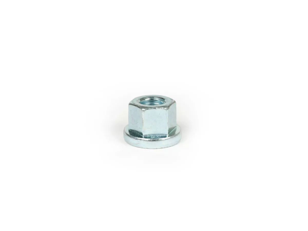 Polhjulsmutter M10 x 1,50 krage Ø=22mm h=15mm SW=16 -OEM KVALITET, galvaniserat stål- Vespa V50 R (från nr 917730), V50 S (från nr 81867), V90 (från nr 194927), PV125 (från nr 194970), ET3, PK S