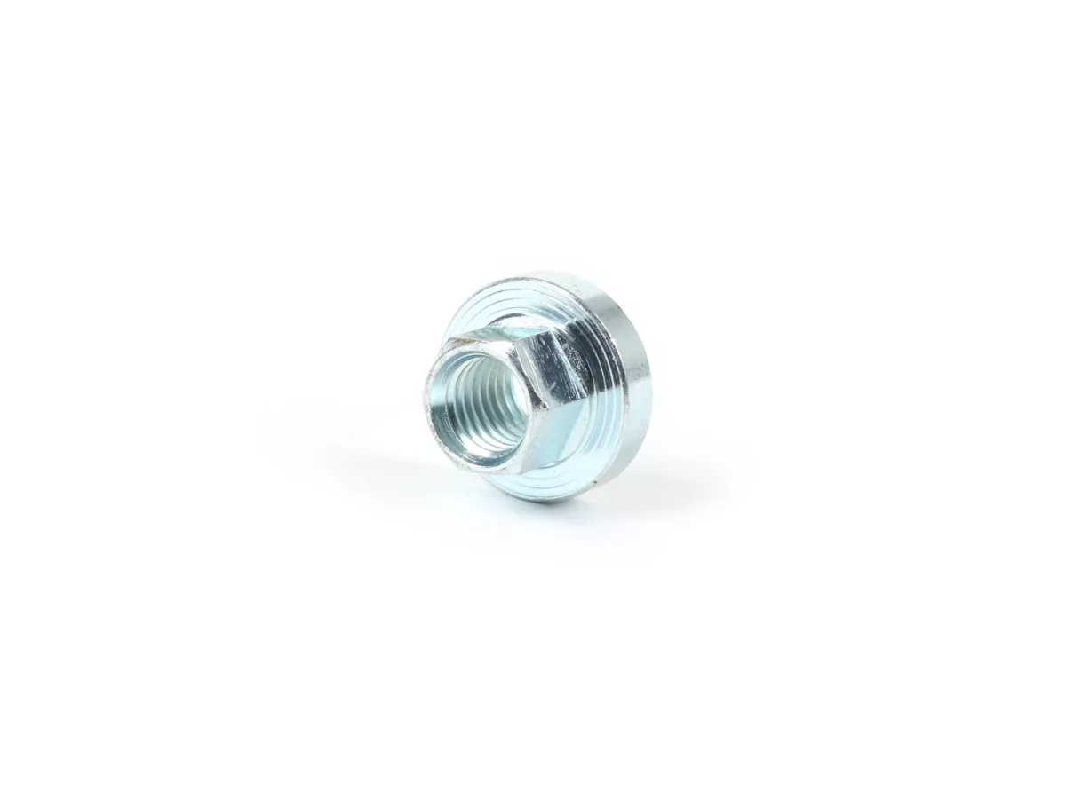 Écrou de roue polaire M11 x 1,50 collerette Ø=25mm h=7mm SW=14 -QUALITÉ OEM- Vespa Sprint150 (VLB1T), VNB, VBB, Super, GL150 (VLA1T), GT125 (VNL2T), GTR125 (VNL2T), GS150