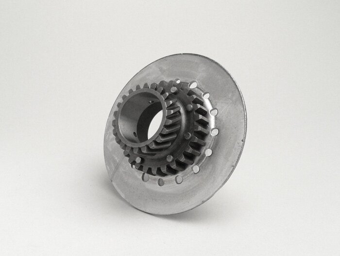 Clutch sprocket -OEM QUALITY, Vespa type 6 springs (PX80, PX125, PX150)- for genuine primary gear (helical teeth) 67/68 teeth - 22 teeth (total height 32.5mm, sprocket height 11mm)