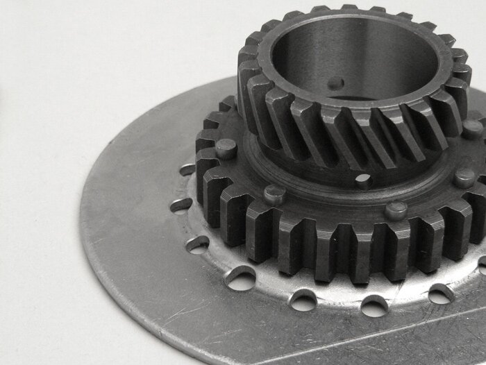 Clutch sprocket -OEM QUALITY, Vespa type 6 springs (PX80, PX125, PX150)- for genuine primary gear (helical teeth) 67/68 teeth - 22 teeth (total height 32.5mm, sprocket height 11mm)
