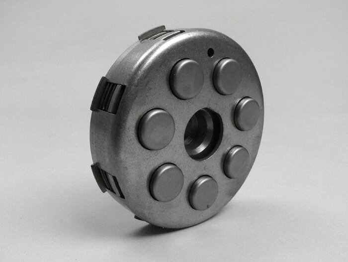 Embrayage -VESPA type 7 ressorts (Ø=115mm) - pour pignon élastique d’origine de 65 dents (dents hélicoïdales) - 4 disques d’embrayage garnis - 23 dents