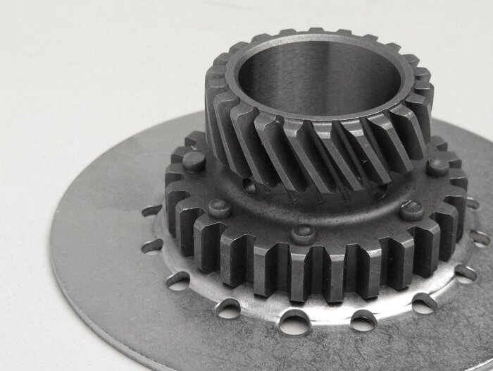 Piñón de embrague - CALIDAD OEM, Vespa tipo 6 muelles (Ø108mm, VNB4, VNB5, VNB6, GT125, GTR125, Super, TS125, VBB2T, GL125, GL150, Sprint125, Sprint 150, Super125, Super150)- 22 dientes (altura total 34.0mm, altura piñón 12mm