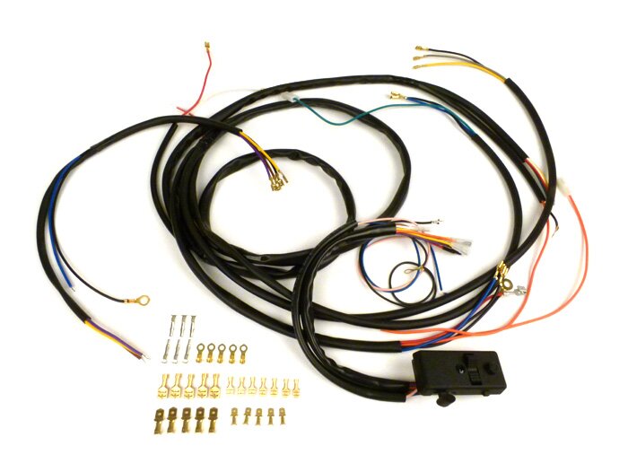 Set kabel harness konversi (termasuk saklar lampu) -BGM PRO, Konversi AC Vespa ke pengapian elektronik- Vespa Smallframe V50 Special