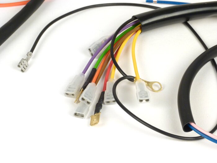 Conversie kabelboom set (incl. lichtschakelaar) -BGM PRO, Vespa AC Conversie naar elektronische ontsteking (Vespatronic) - Vespa Smallframe V50 Speciaal