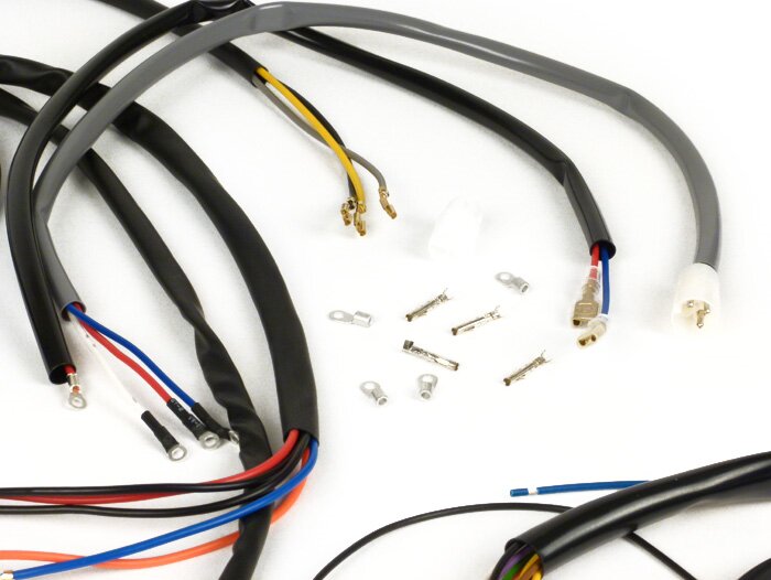 Conversie kabelboom set (incl. lichtschakelaar) -BGM PRO, Vespa AC Conversie naar elektronische ontsteking (Vespatronic) - Vespa Smallframe V50 Speciaal