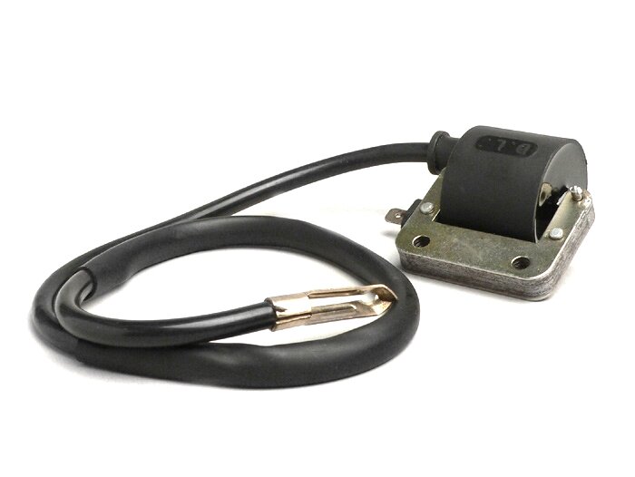 Ignition coil -OEM QUALITY, black, with ignition cable- Vespa  V50, PV125, GT125 (VNL2T), GTR125 (VNL2T), TS125 (VNL3T), Sprint150 (VLB1T), GL150 (VLA1T), LML Star, Stella 125-150