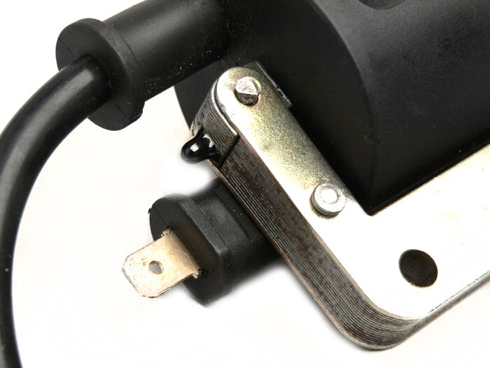 Ignition coil -OEM QUALITY, black, with ignition cable- Vespa  V50, PV125, GT125 (VNL2T), GTR125 (VNL2T), TS125 (VNL3T), Sprint150 (VLB1T), GL150 (VLA1T), LML Star, Stella 125-150