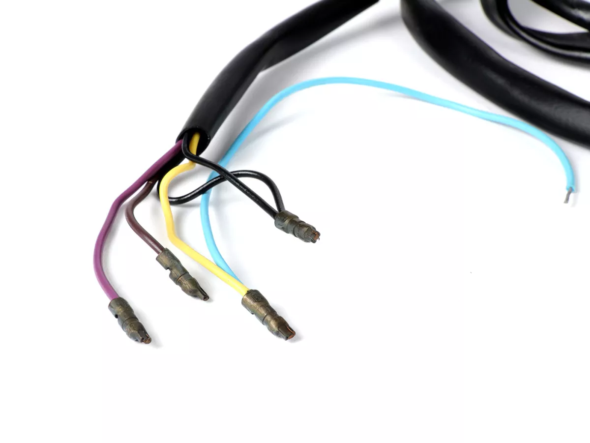 Kabelboom -PIAGGIO (NOS)- Vespa GT 125 (VNL2T, 30001-), Sprint 150 (VLB1T, 025401-), Super 125 (VNC1T), Super 150 (VBC1T, -251419), GL 150 (VLA1T) - Claxonschakelaar contactor (zonder batterij) - heeft ronde stekker voor koplampaansluiting