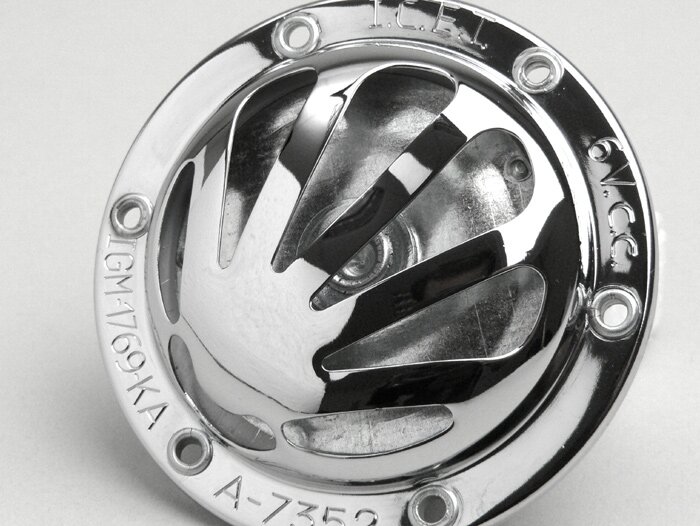 Bocina -BACHEL 6V DC- Vespa GS150 / GS3, GS160 / GS4 (VSB1T), SS180 (VSC1T), VBB1T, VBA1T, VLA1T - Cromo