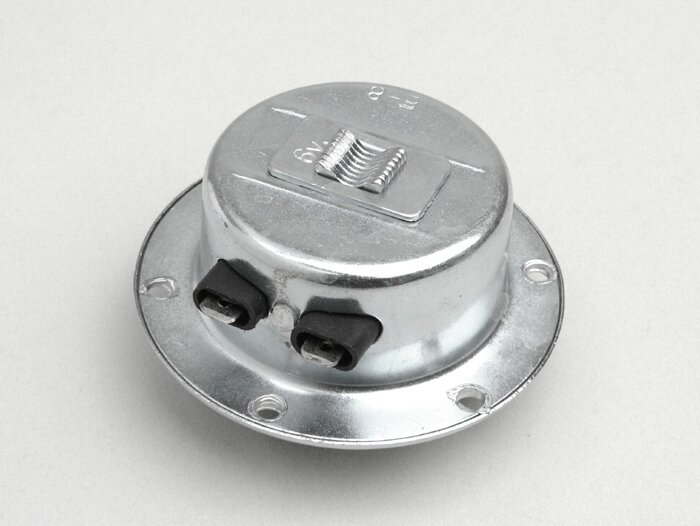Avvisatore acustico (cicalino) -QUALITÀ OEM 6V AC- Vespa GS150 / GS3, GS160 / GS4 (VSB1T), SS180 (VSC1T), VBB1T, VBA1T, VLA1T -Cromo
