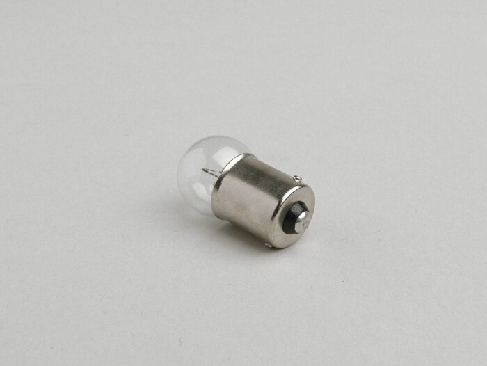 Lampadina -BA15 (spinotti diritti) - 6V 5W - Bianco
