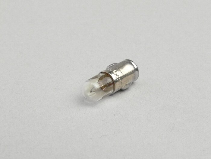 Light bulb -BA7s- 12V 2W - white- used for pilot light turn signal PX old (-1984) and as speedometer lighting for shell shaped speedos with bayonet base lamp (Indian/Repro speedos)