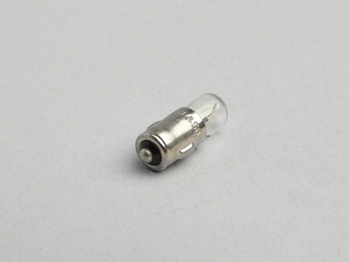 Light bulb -BA7s- 12V 2W - white- used for pilot light turn signal PX old (-1984) and as speedometer lighting for shell shaped speedos with bayonet base lamp (Indian/Repro speedos)