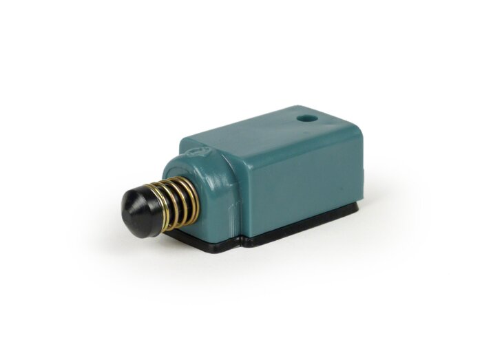 Interruptor luz de freno - CALIDAD OEM - Vespa PX80, PX125, PX150, PX200 (modelos con intermitentes), PK50 XL, PK125 XL, T5 125cc - Contacto NA (azul/rojo)
