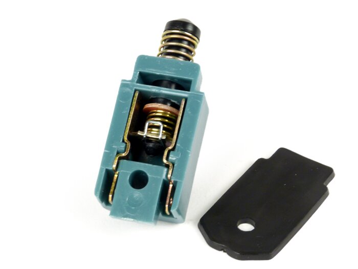 Interruptor luz de freno - CALIDAD OEM - Vespa PX80, PX125, PX150, PX200 (modelos con intermitentes), PK50 XL, PK125 XL, T5 125cc - Contacto NA (azul/rojo)