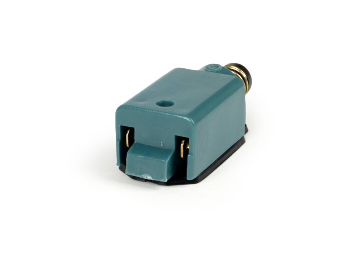 Interruptor luz de freno - CALIDAD OEM - Vespa PX80, PX125, PX150, PX200 (modelos con intermitentes), PK50 XL, PK125 XL, T5 125cc - Contacto NA (azul/rojo)