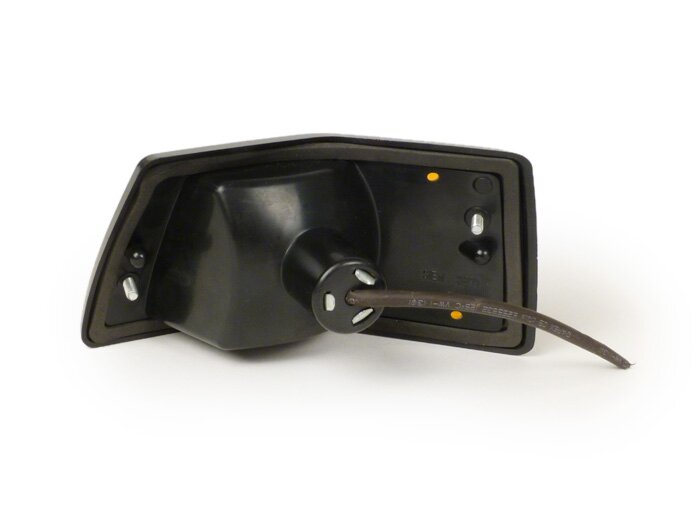 Indicator -SIEM- Vespa PX80, PX125, PX150, PX200, T5 125cc - zwarte behuizing - oranje lenzen - linksachter
