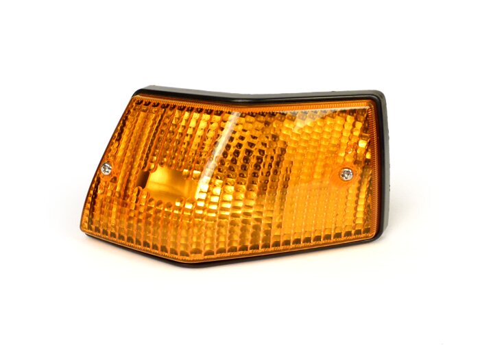 Indicator -SIEM- Vespa PX80, PX125, PX150, PX200, T5 125cc - zwarte behuizing - oranje lenzen - rechtsachter