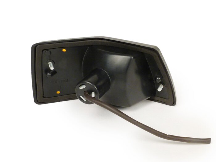 Indicator -SIEM- Vespa PX80, PX125, PX150, PX200, T5 125cc - zwarte behuizing - oranje lenzen - rechtsachter