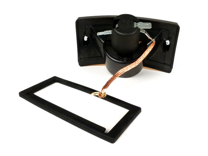Indicator -SIEM- Vespa PX80, PX125, PX150, PX200, T5 125cc - zwarte behuizing - oranje lenzen - rechts links