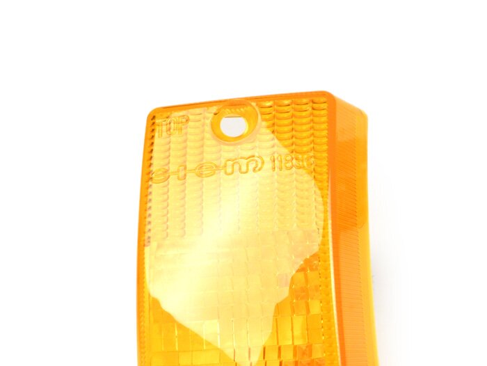 Indicator lens -SIEM- Vespa PX80, PX125, PX150, PX200, T5 125cc front lhs - amber
