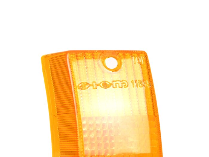 Indikatorglas -SIEM- Vespa PX80, PX125, PX150, PX200, T5 125cc fram höger - Orange