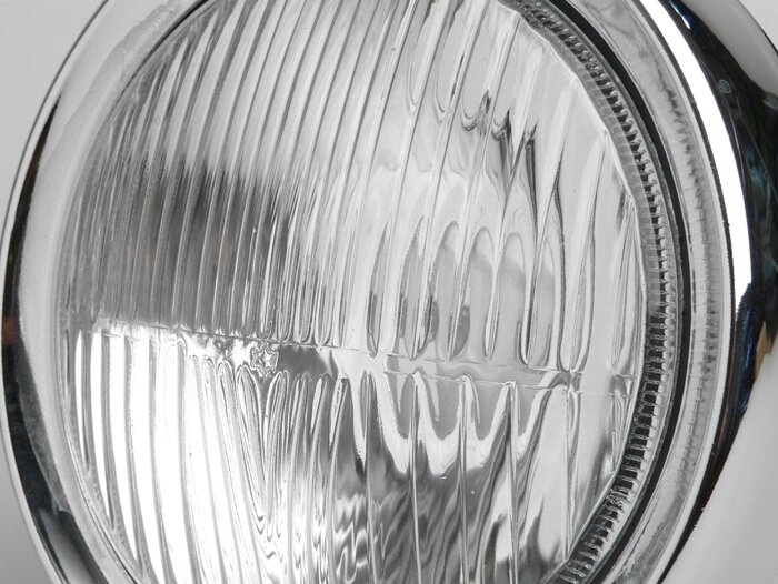 Lampu depan -KUALITAS OEM, Ø = 130/150mm (kaca/luar) - Vespa Rally180 (VSD1T), Rally200 (VSE1T), Sprint Veloce - kaca, termasuk cincin lis