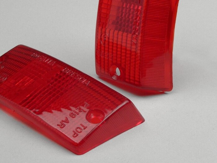 Lensa indikator -BOSATTA set 2 - Vespa PX80, PX125, PX150, PX200, T5 125cc depan - merah