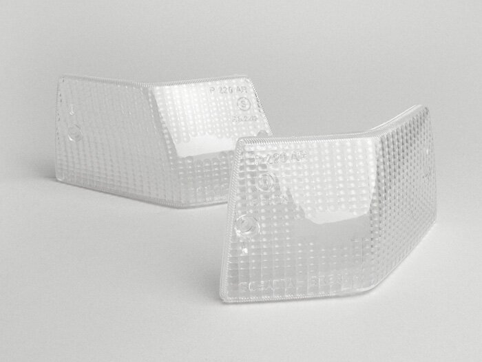 Lenti indicatori di direzione -BOSATTA set di 2 Vespa PX80, PX125, PX150, PX200, T5 125cc posteriore- Bianco