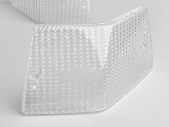 Lenti indicatori di direzione -BOSATTA set di 2 Vespa PX80, PX125, PX150, PX200, T5 125cc posteriore- Bianco