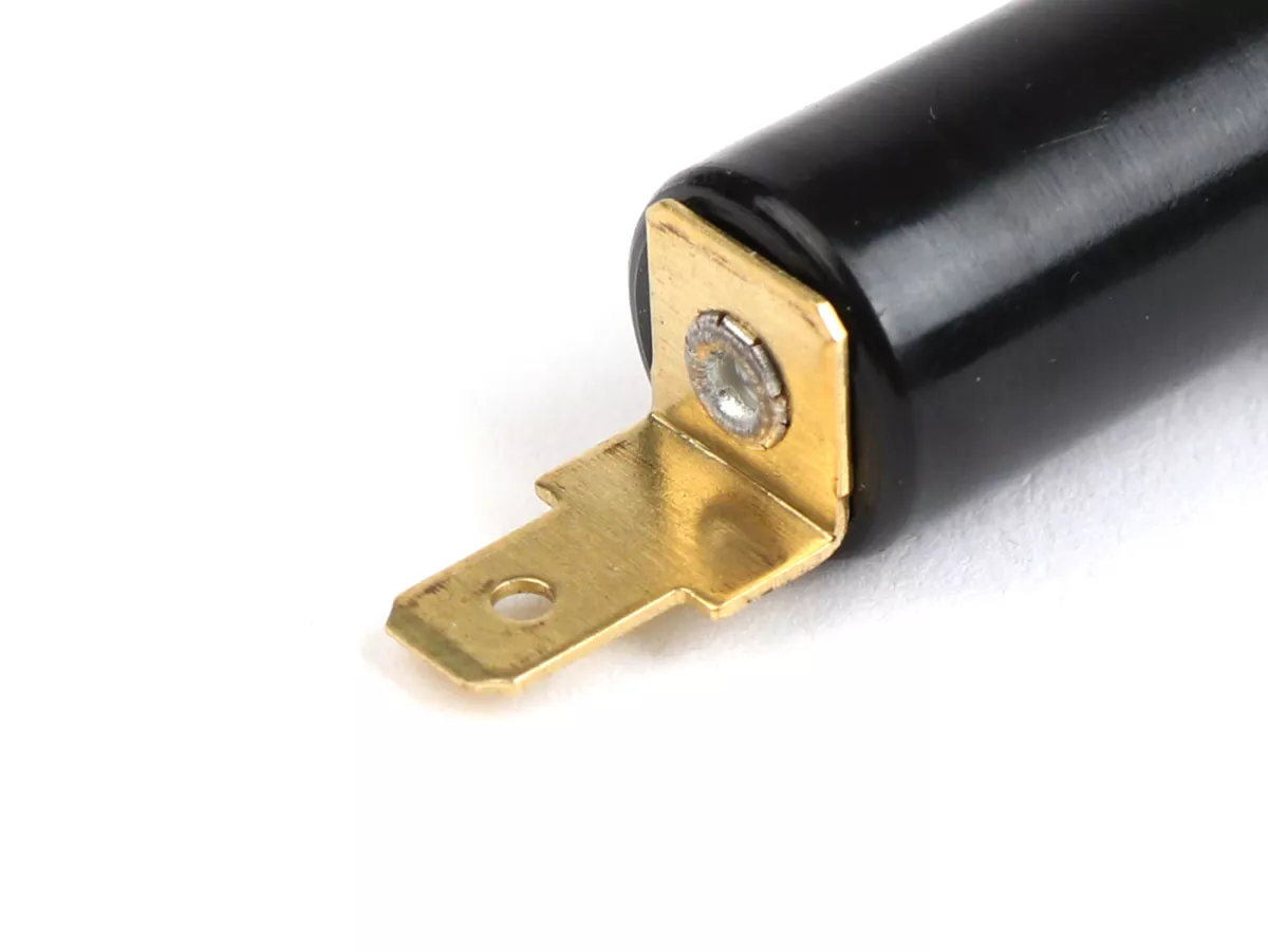 Indicator wire - PIAGGIO- Vespa PX80, PX125, PX150, PX200- side panels with internal fastener - Ø12.8mm, without wire, connector plug 4.3mm