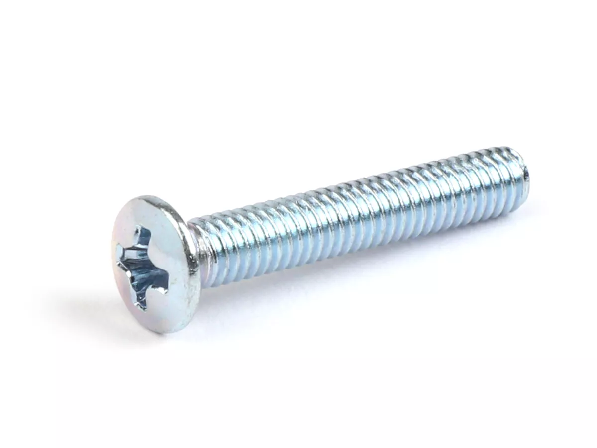 Kepala lensa sekrup countersink -DIN 966- M4 x 25mm - (digunakan untuk sakelar lampu/sakelar indikator PX, PK, T5, V50 Khusus, digunakan untuk indikator depan PX, T5)