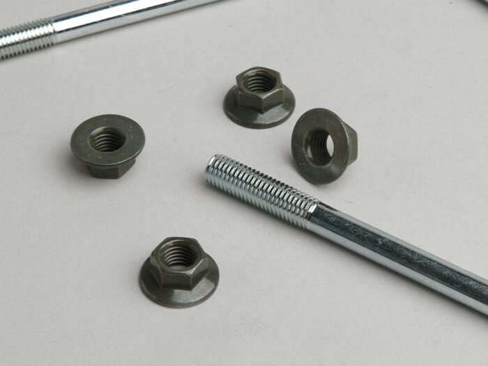 Stel tapeinden -M7 x 110mm- (gebruikt voor cilinder Minarelli 50 ccm (horizontaal), CPI 50 ccm)