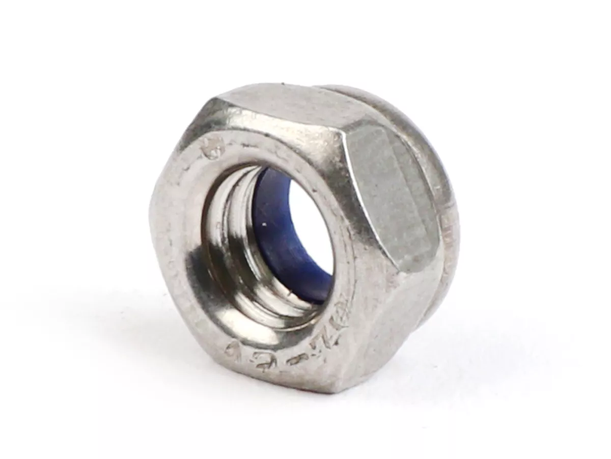 Självlåsande mutter -DIN 985- M5 (används för spakskruv Vespa PX, T5 125cc, Rally, Sprint, TS, GT, GTR, SS180, GS160, Super, GL, VNA, VNB, VBA, VBB, V50, V90, SS50, SS90, PV125, ET3)
