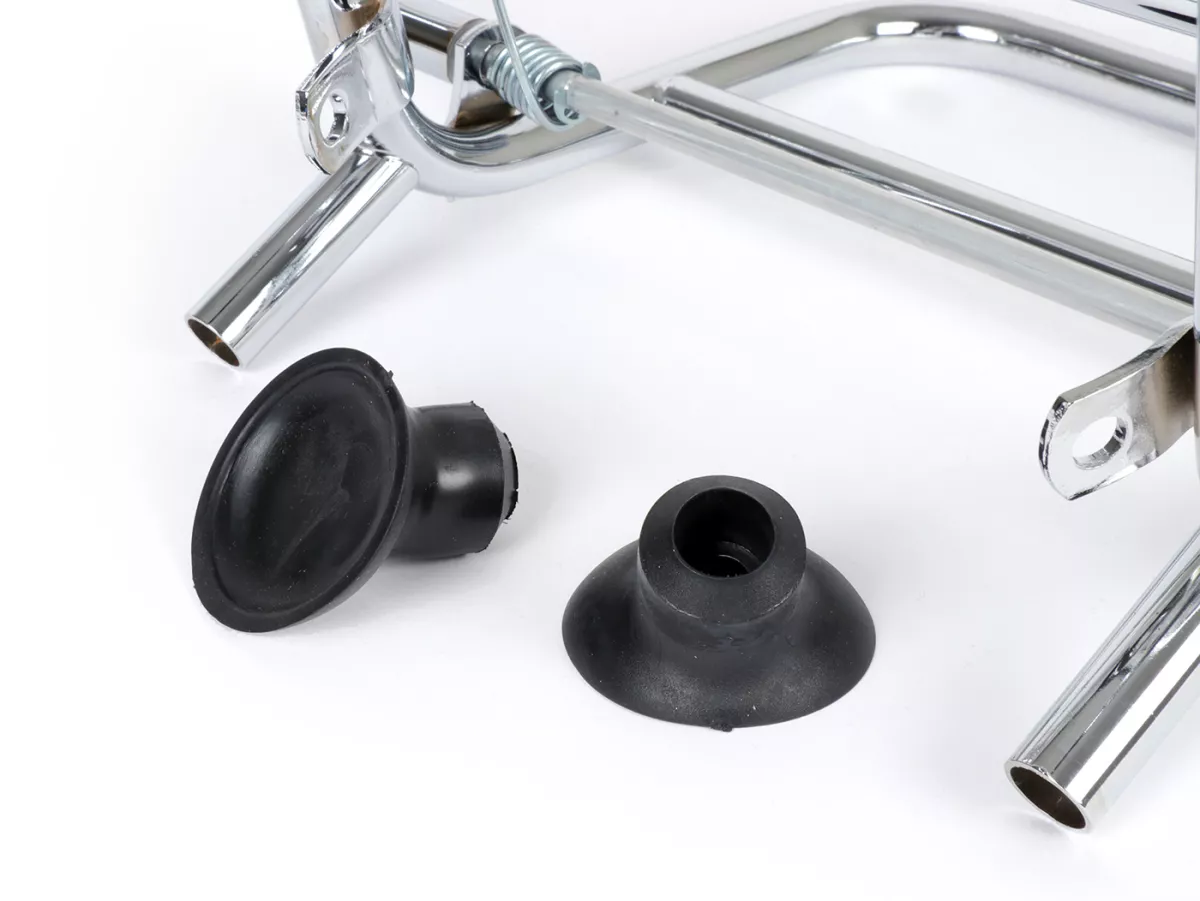 Porte bagages avant rabattable -FA ITALIA- Vespa Smallframe V50, PV125, ET3, Vespa Largeframe Rally180, Vespa Rally200, Sprint150, TS125, GT125, GTR125, Vespa PX80, PX125, PX150, PX200 - chromé
