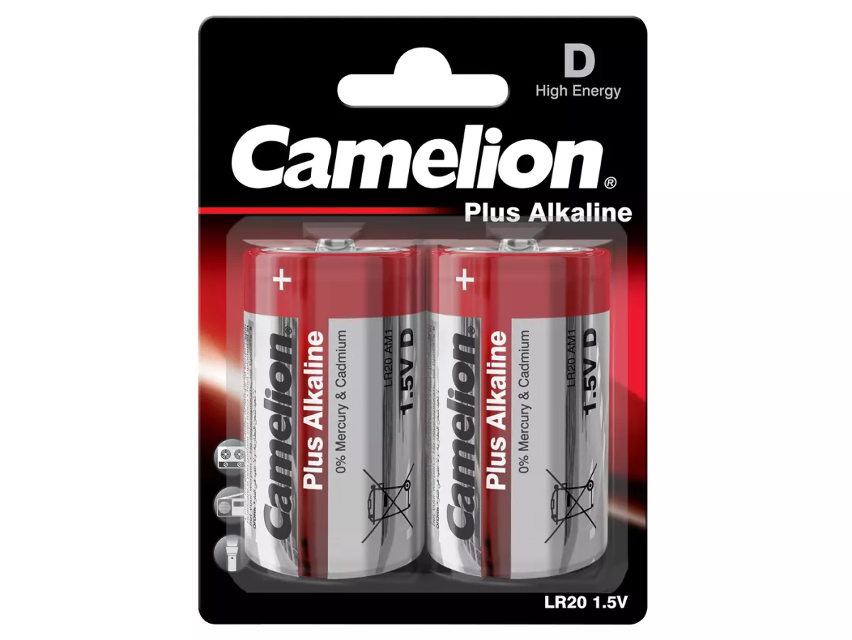 Battery Mono -CAMELION Plus Alkaline, D cell, LR20, 1.5 V- 2 pcs