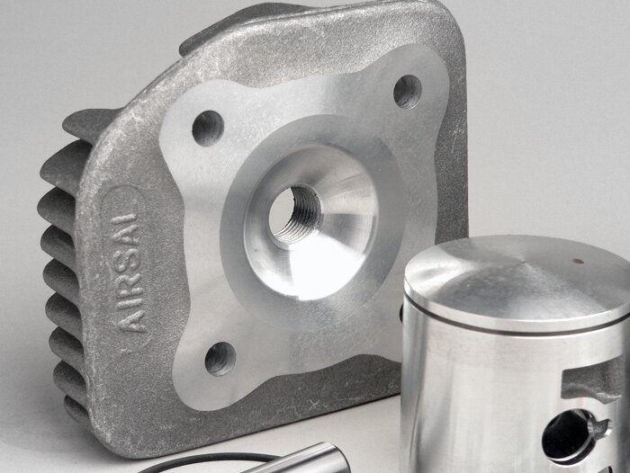 Cylindre -AIRSAL 70 cc T6 Racing- CPI AC Euro 2 - 12mm l'axe de piston - (angle de la bride de fixation de pot d'échappement de 10°)