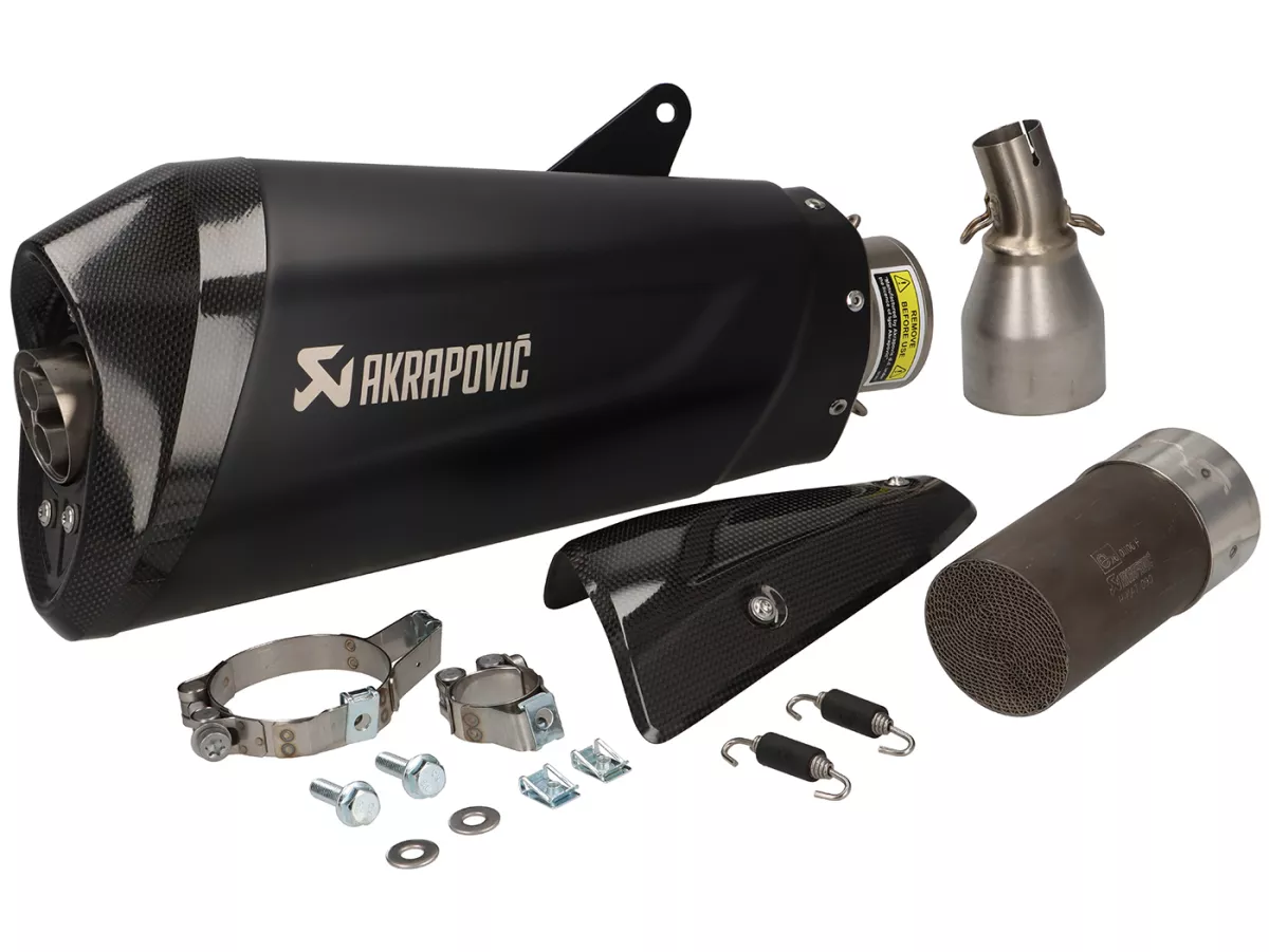 Avgasrör -AKRAPOVIC Black Slip-On Line (SS)- Vespa GTS Super HPE 300 (Euro 5, ZAPMD3100, ZAPMD3101, ZAPMD3101, ZAPMD3103, ZAPMD3104) - Vespa GTV 300ie Keyless HPE ABS (2023, ZAPMD3108) - Svart rostfritt stål