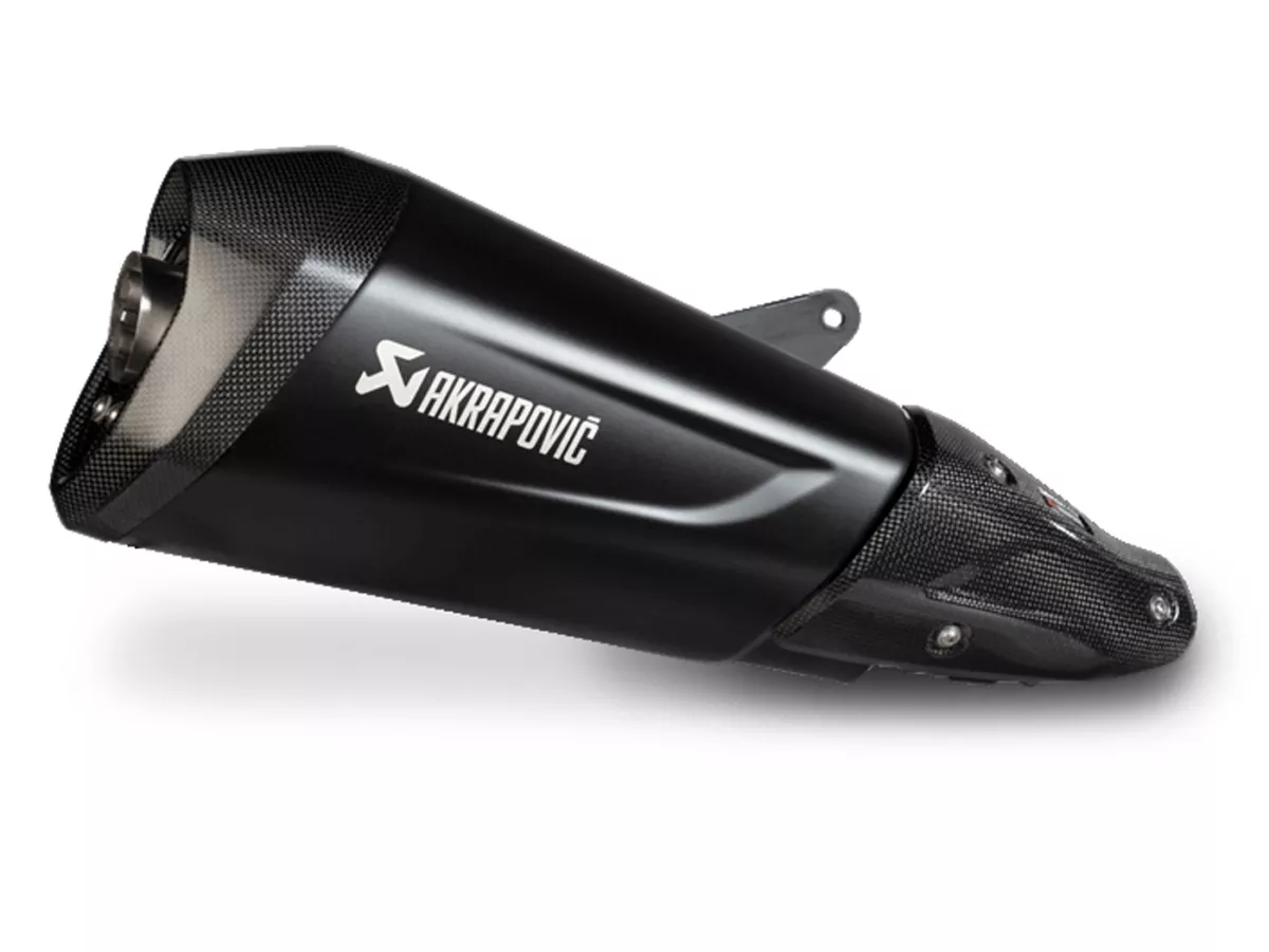 Avgasrör -AKRAPOVIC Black Slip-On Line (SS)- Vespa GTS Super HPE 300 (Euro 5, ZAPMD3100, ZAPMD3101, ZAPMD3101, ZAPMD3103, ZAPMD3104) - Vespa GTV 300ie Keyless HPE ABS (2023, ZAPMD3108) - Svart rostfritt stål