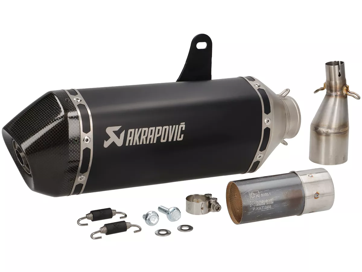 Escape -AKRAPOVIC Slip-On Line (SS), Euro 5- Vespa GTS 125 (ZAPMD3200, ZAPMD3201), Vespa GTS Super 125 (ZAPMD3200) - acero inoxidable negro