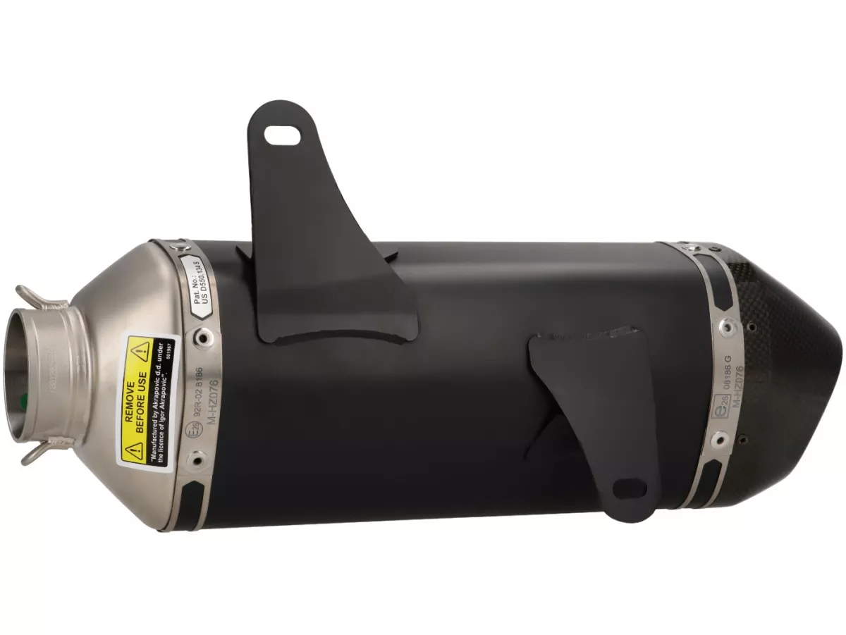 Escape -AKRAPOVIC Slip-On Line (SS), Euro 5- Vespa GTS 125 (ZAPMD3200, ZAPMD3201), Vespa GTS Super 125 (ZAPMD3200) - acero inoxidable negro