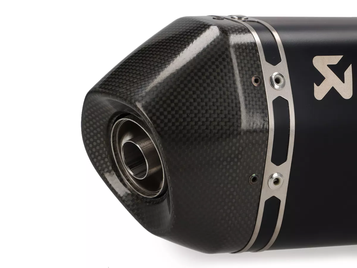 Uitlaat -AKRAPOVIC Slip-On Line (SS), Euro 5- Vespa Primavera 125 (ZAPMD1100), Vespa Primavera 150 (ZAPMD120), Vespa Sprint 125 (ZAPMD1101), Vespa Sprint 150 (ZAPMD1201) - roestvrij staal zwart
